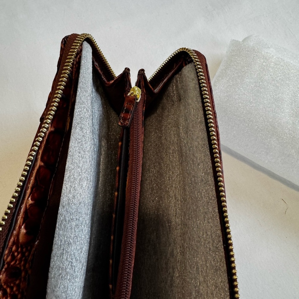 Brahmin Pecan Wallet with Crocodile Texture and Gold Hardware - Picture 5 of 6
